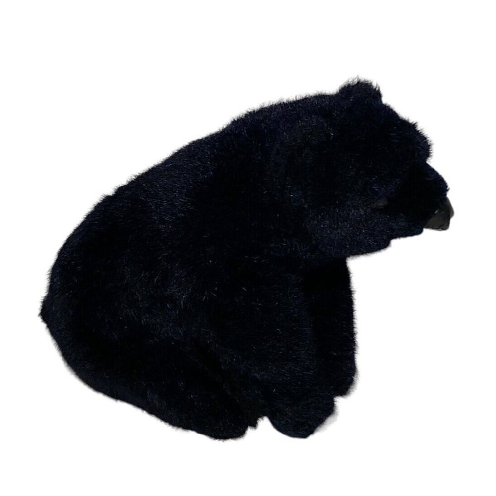Vintage Princess Soft Toys Black Bear Stuffed Animal Plush Made In Korea